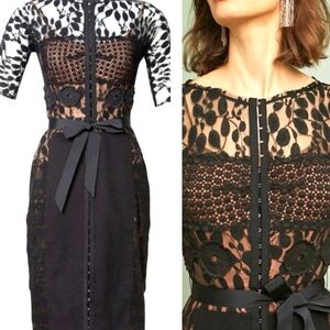 Beguile by Byron Lars Charisma black lace Anthropologie cocktail dress